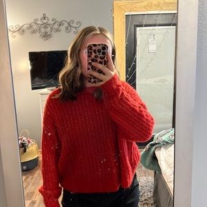 American Eagle red knitted sweater